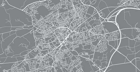 Urban vector city map of Blackburn, England