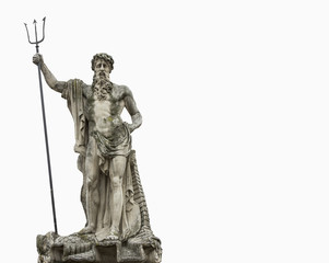 Statue of the Roman god of water of Neptune. In Greek mythology, Poseidon