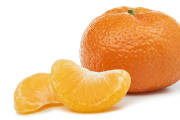 tangerine juicy ripe fruit on a white background