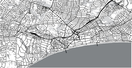 Fototapeta na wymiar Urban vector city map of Bournemouth, England