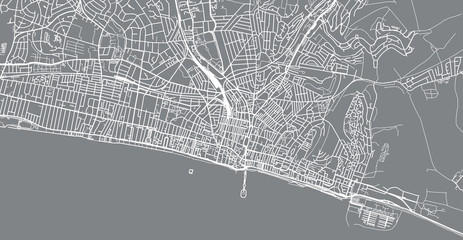 Urban vector city map of Bright, England