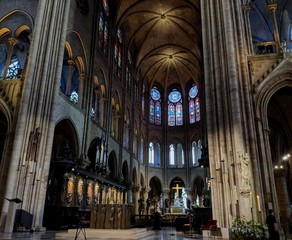 inside of Notre Dame Cathedral