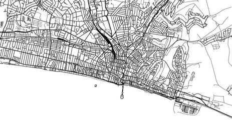 Fototapeta na wymiar Urban vector city map of Bright, England