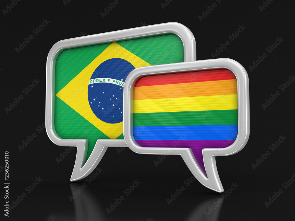 Poster speech bubbles with flags. image with clipping path