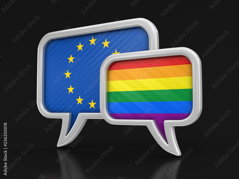 Poster speech bubbles with flags. image with clipping path