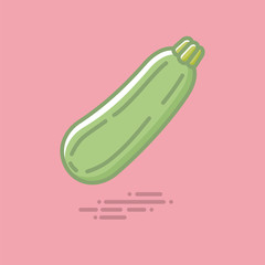 Zucchini vegetable vector filled line icon