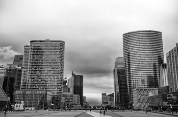 PARIS, FRANCE, SEPTEMBER 7, 2018 - View of La Defense buildings, a major business district of the city, Paris, France