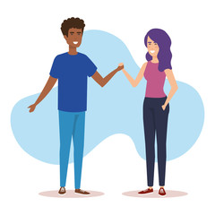 Fototapeta premium couple avatar characters icons