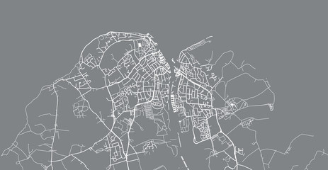 Urban vector city map of Cowes, England