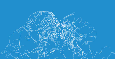 Urban vector city map of Cowes, England