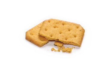 Fototapeta na wymiar Salty crackers isolated on white background