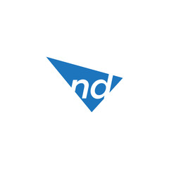 initial two letter nd negative space triangle logo