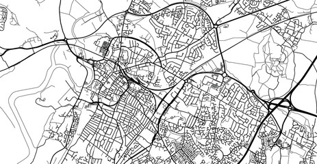 Naklejka premium Mapa miasta miejskiego wektor Gloucester w Anglii