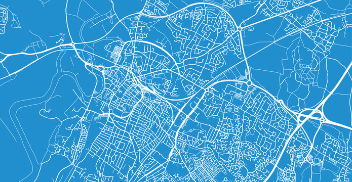 Urban vector city map of Gloucester, England
