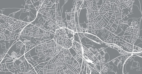 Fototapeta na wymiar Urban vector city map of Derby, England