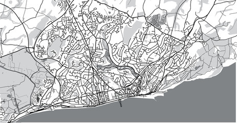 Obraz premium Urban vector city map of Hastings, England