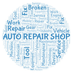 Auto Repair Shop word cloud.