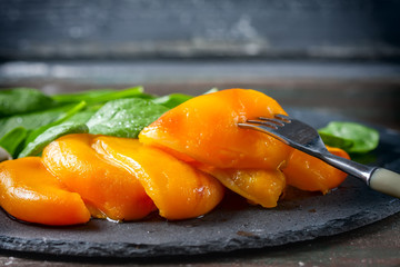 Yellow pepper baked on grill.