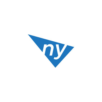 initial two letter ny negative space triangle logo