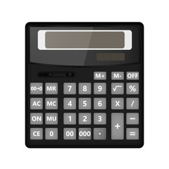 Realistic calculator on a white background. Vector illustration.