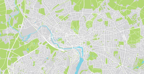 Fototapeta premium Mapa miasta miejskich wektor Ipswich, Anglia
