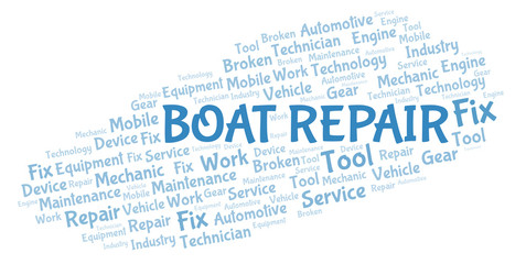 Boat Repair word cloud.