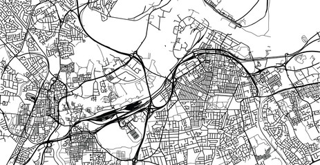 Urban vector city map of Middlesborough, England