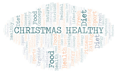 Obraz premium Christmas Healthy word cloud.