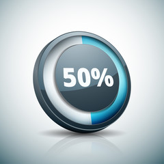 50% button illustration