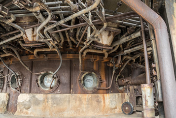 Detail of a furbace in a abandoned steelwork.