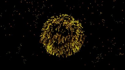 15th Birthday Greeting text with particles, colored fireworks, sparks and stars with beautiful glitter effect on background.