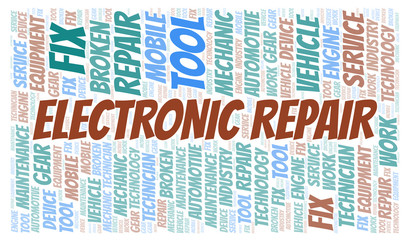 Electronic Repair word cloud.