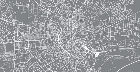Urban vector city map of Norwich, England