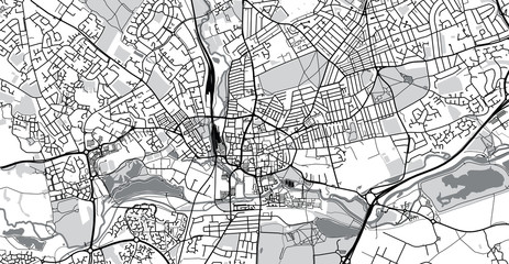 Urban vector city map of Northampton, England