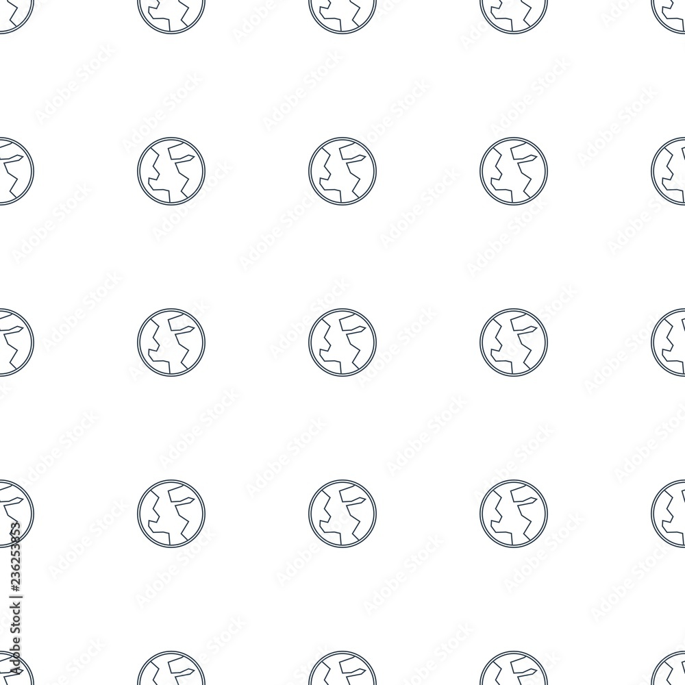 Poster continent pattern repeat seamless on white background. editable line continent icons from marketing 