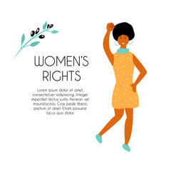 Vector illustration of black striking woman