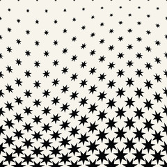 Geometric halftone vector pattern with stars. Usable as border, design element or background.