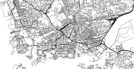 Fototapeta na wymiar Urban vector city map of Plymouth, England