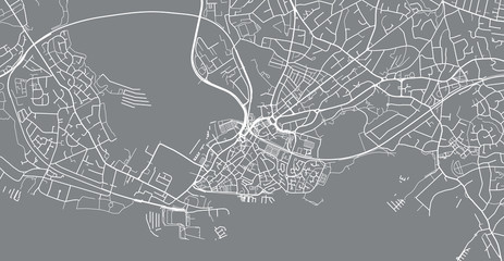 Urban vector city map of Poole, England