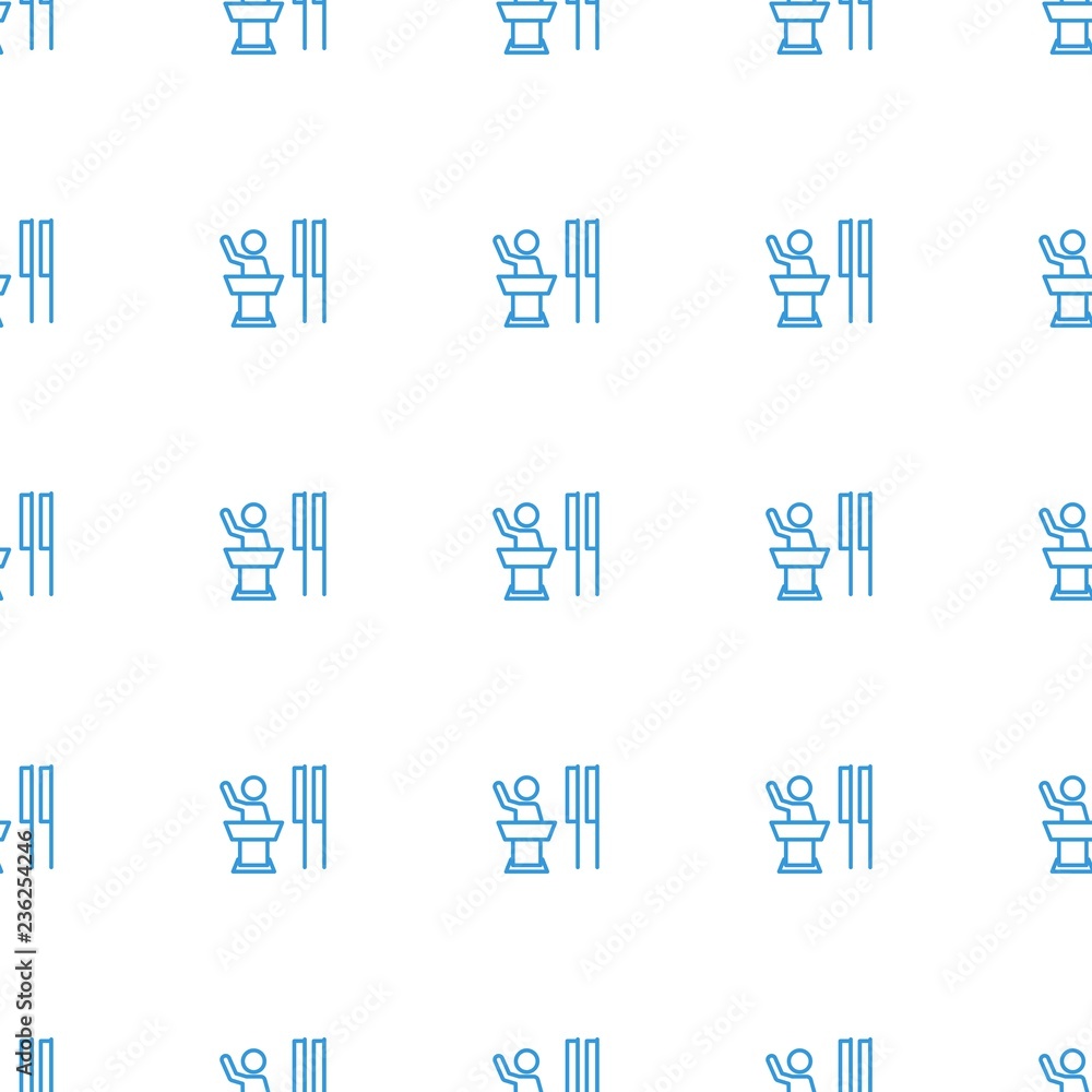 Poster debate pattern repeat seamless on white background. editable outline debate icons from success colle