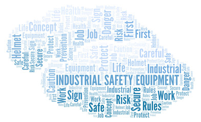 Fototapeta na wymiar Industrial Safety Equipment word cloud.