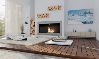 Chemin&eacute;e contemporaine