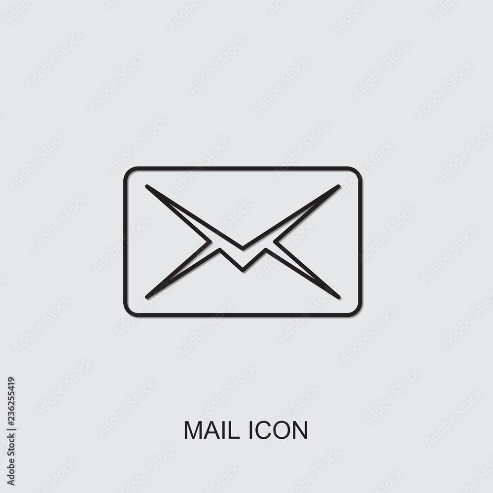 Wall mural mail icon. line mail icon from office collection. Use for web, mobile, infographics and UI/UX elements. Trendy mail icon.