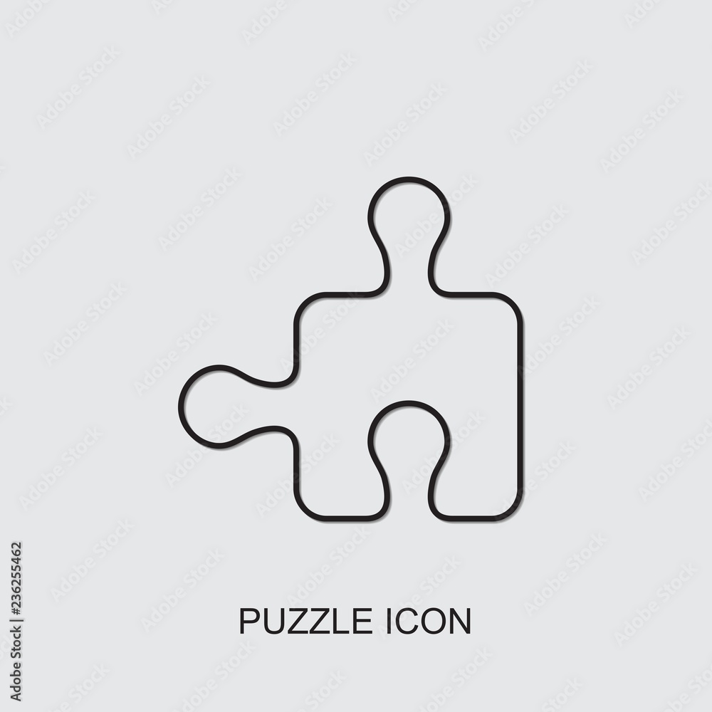 Poster puzzle icon. line puzzle icon from entertainment collection. Use for web, mobile, infographics and UI/UX elements. Trendy puzzle icon.