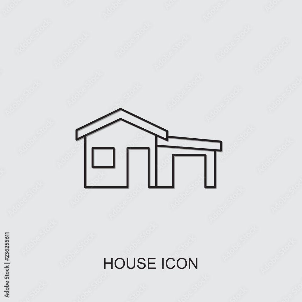 Poster house icon. line house icon from architecture collection. use for web, mobile, infographics and ui/u