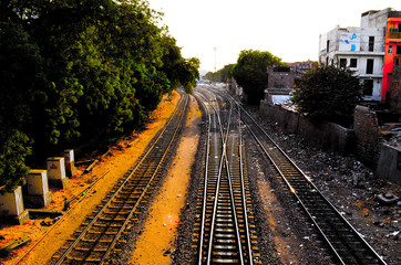 Fototapeta premium Voie ferrée, Jodhpur, Rajasthan, Inde