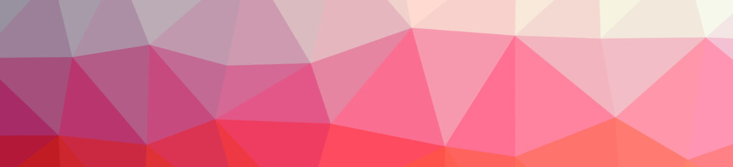 Illustration of abstract low poly red banner background.