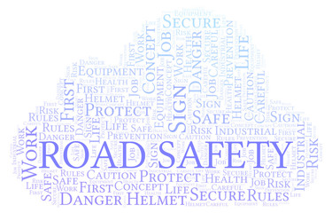 Obraz premium Road Safety word cloud.