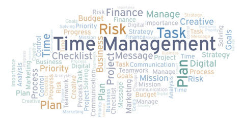 Fototapeta premium Time Management word cloud, made with text only.