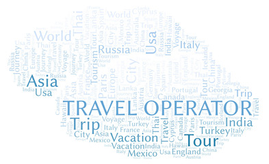 Fototapeta premium Travel Operator word cloud.
